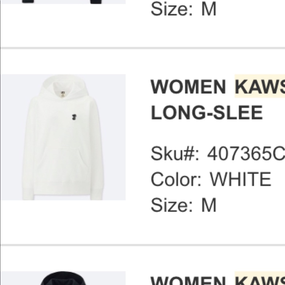 Uniqlo x KAWS limited ed Peanuts Snoopy hoodie